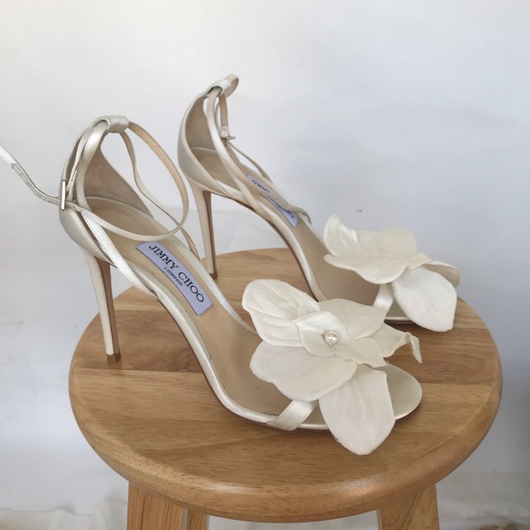 JIMMY CHOO AURELIA SATIN SANDALS - Picture 2 of 6